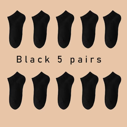 5 Pairs of Women'S/Men'S Boat Socks Invisible Low Cut anti Slip Summer No Show Ankle Socks Solid Color Casual Breathable