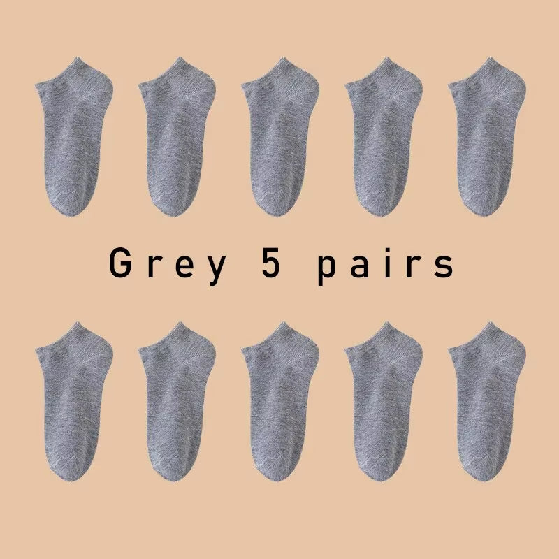 5 Pairs of Women'S/Men'S Boat Socks Invisible Low Cut anti Slip Summer No Show Ankle Socks Solid Color Casual Breathable